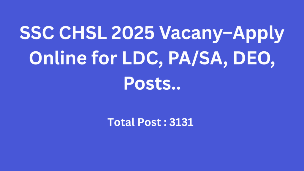 Apply Online SSC CHSL